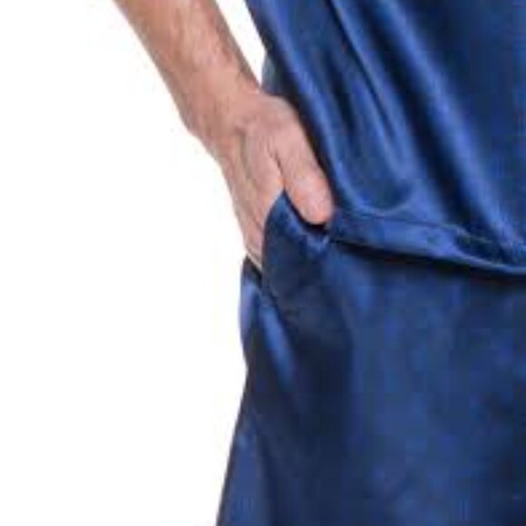 5- NWT NOBLE MOUNT MEN'S PREMIUM SATIN SHORT PAJAMA SET - Picture 3 of 3